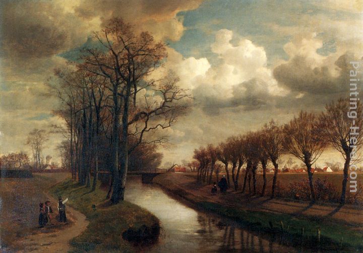 By The Canal painting - Jean-Pierre-Francois Lamoriniere By The Canal art painting